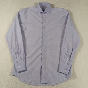 Twillory Mens 15.5 34/35 Tailored Fit Long Sleeve Button Up Check Plaid Office